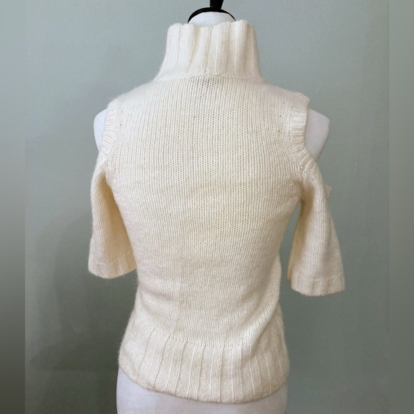 Express Winter Winter White Cold Shoulder Sweater - Picture 2 of 8
